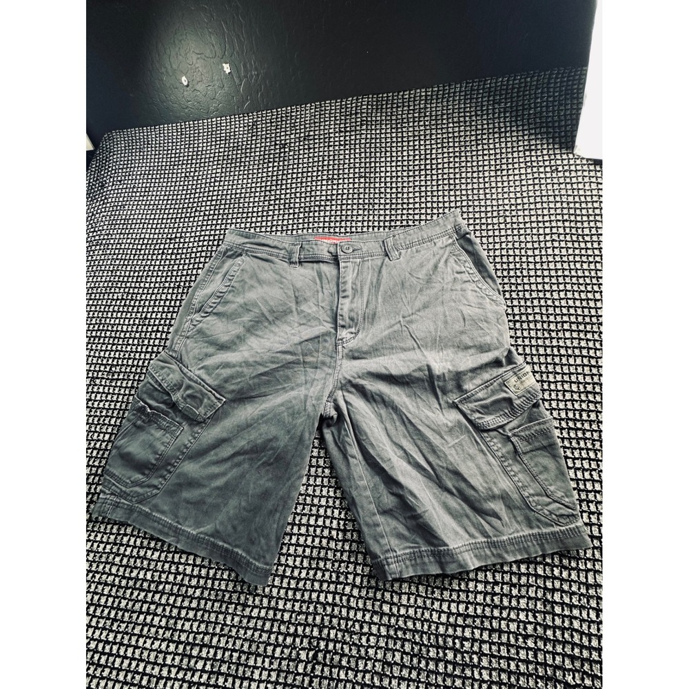 Unionbay Cargo Shorts Mens 36 Grey‎ Good Stretch Multi Pocket Casual